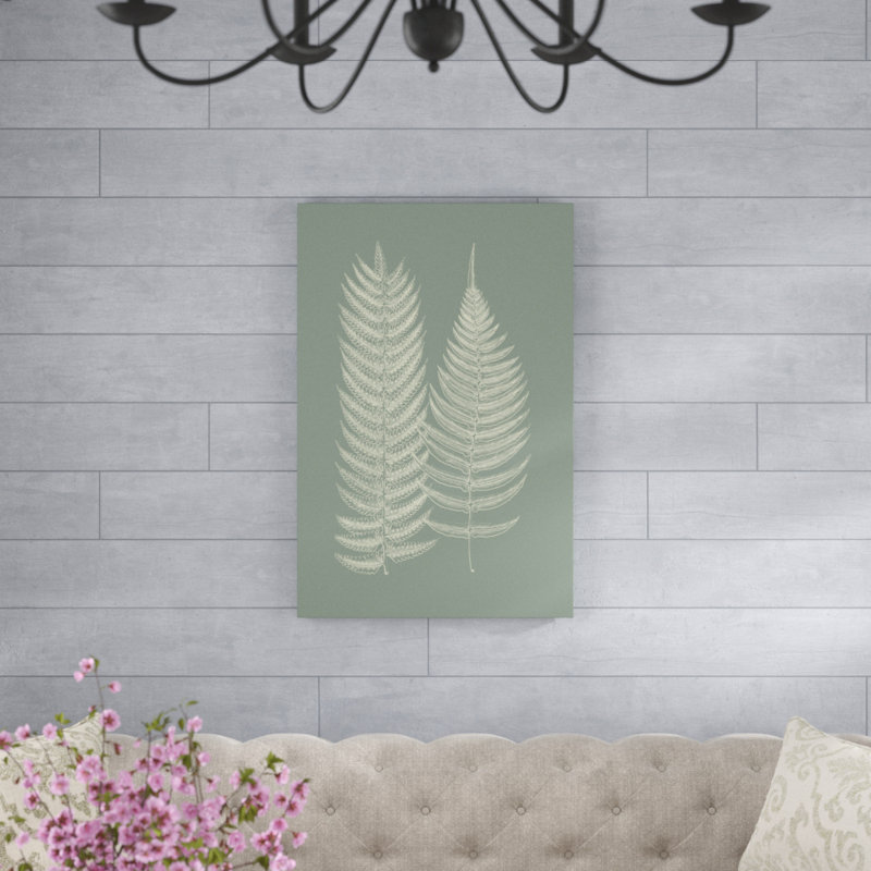 «Ferns on Sage IX», peinture sur toile, H 36 po x l 24 po