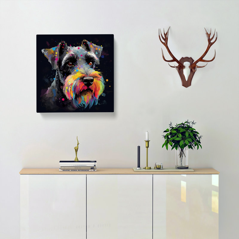 Schnauzer Abstract Art No.5 - Wrapped Canvas, 35cm H x 35cm W x 3cm D