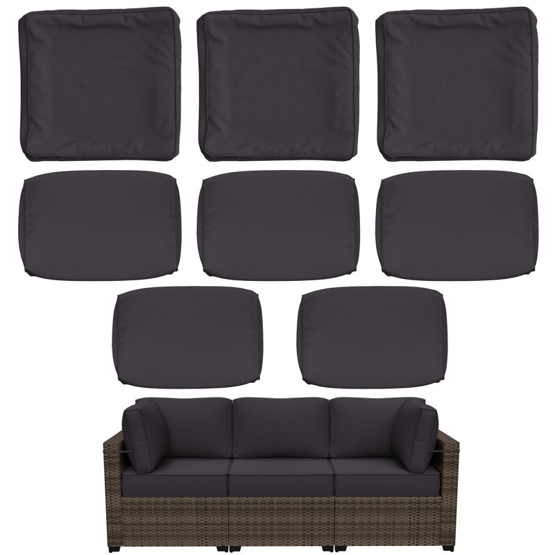8 Pcs Outdoor Cushion Slipcovers All-Weather Patio Cushion Covers For Outdoor Furniture, Covers Only, Gray
