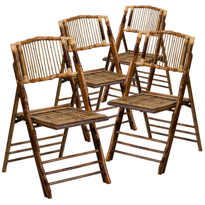 American Champion Bamboo Wood Folding Dining Chairs