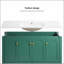 Meuble-lavabo vert 48 po avec lavabo en céramique, beaucoup de rangement, portes à fermeture douce et tiroirs pour les salles de bain modernes.-1972428621