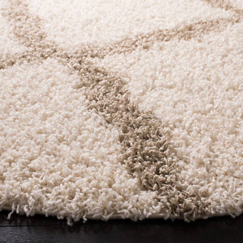 Tapis à poils longs Alonnah Sgd-Dallas, Rond 4 pi