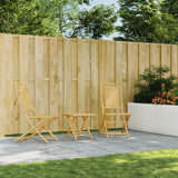 2 - Person Wood Patio Dining Set with Square Table