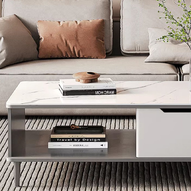 Grande table basse d'angle sécurisée, H 17,72 po x L 47,24 po x l 23,62 po, Gris