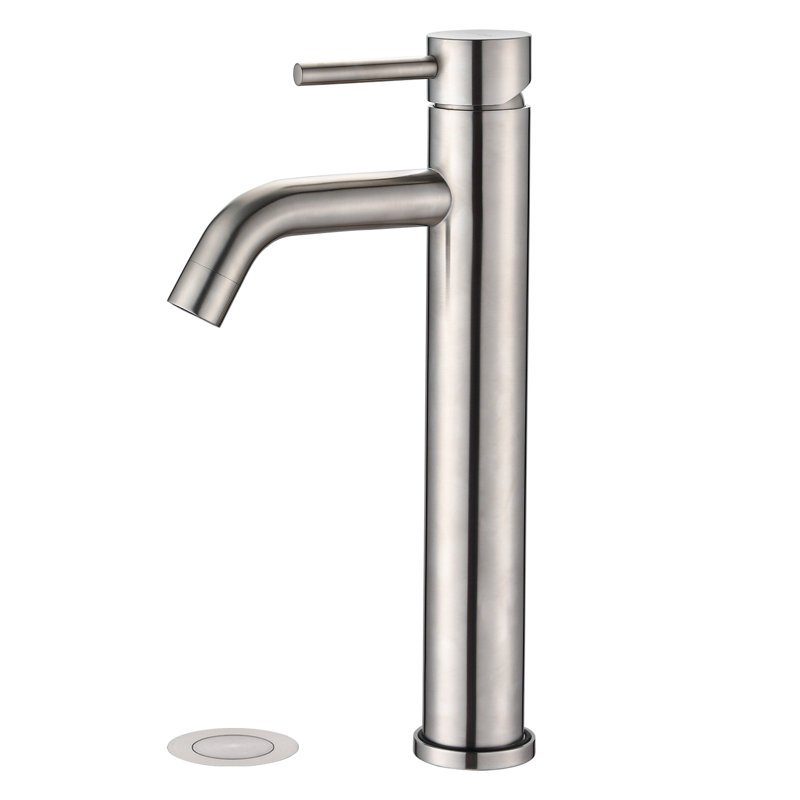 Robinet de salle de bain à poignée simple 1 trou, Argent