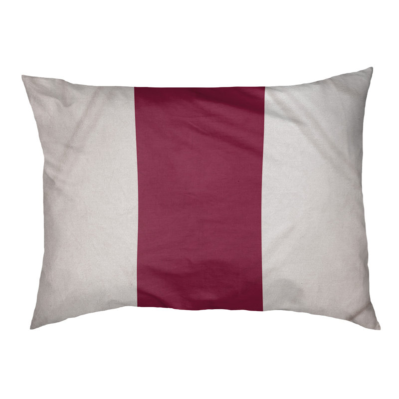 Striped Polyester Pet Bed, Medium (28" W x 18" D x 6" H), White/Maroon/White