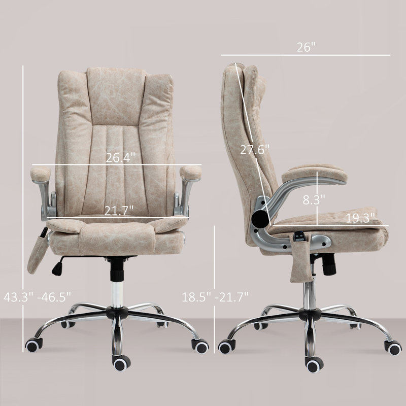 Fauteuil de bureau à massage à haut dossier HOMcom