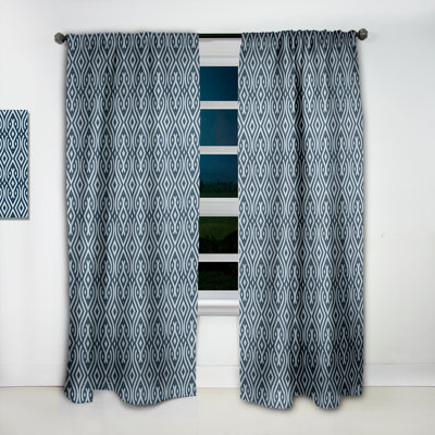 Rideau simple occultant à motif rétro en velours scandinave