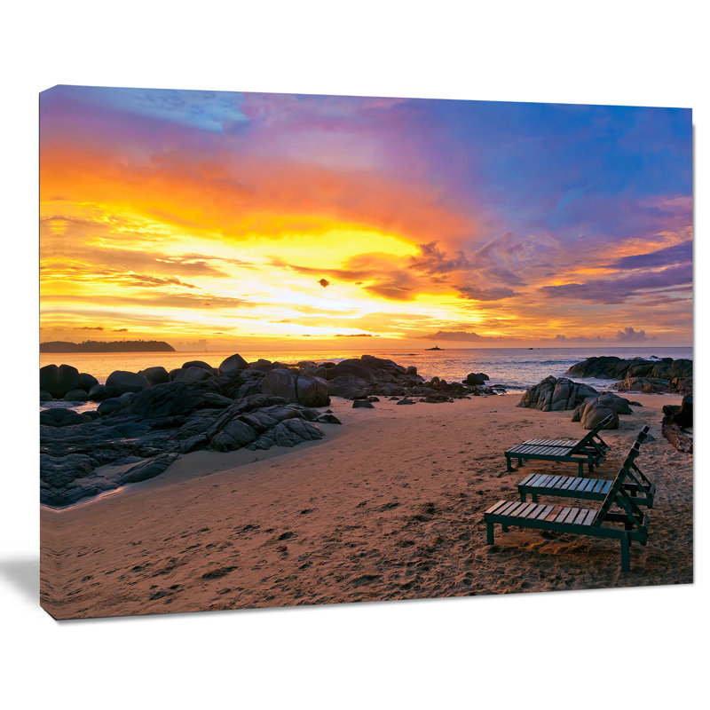 «Khao Lak Beach View at Sunset», reproduction de photo sur toile tendue encadrée, H 30 po x l 40 po x P 1 po, Toile tendue