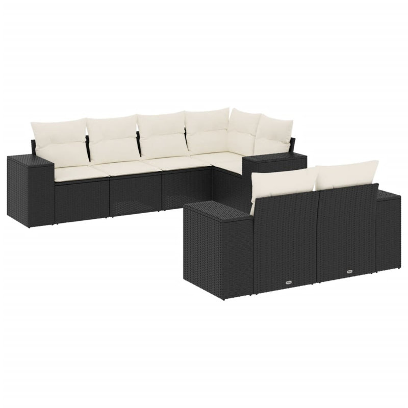 Ensemble de canapé de jardin en polyester thermolaqué en rotin PE 100% polyester Vidaxl
