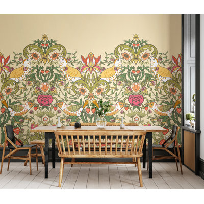 Birds, Fruit and Foliage Black Wall Mural