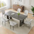 Ensemble de table de salle à manger 7 pièces pour 6 à 8 personnes, table de cuisine rectangulaire avec 6 chaises pour la salle à manger