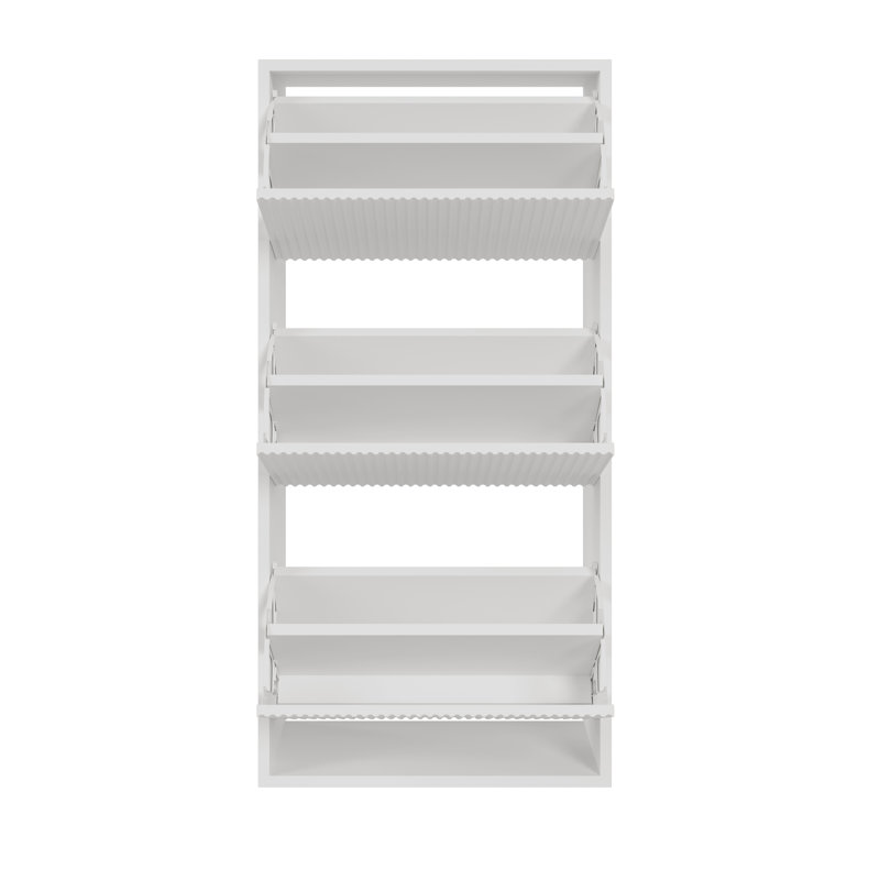 Veldio Wall-Mounted Three-Tier Shoe Cabinet 50 cm , White