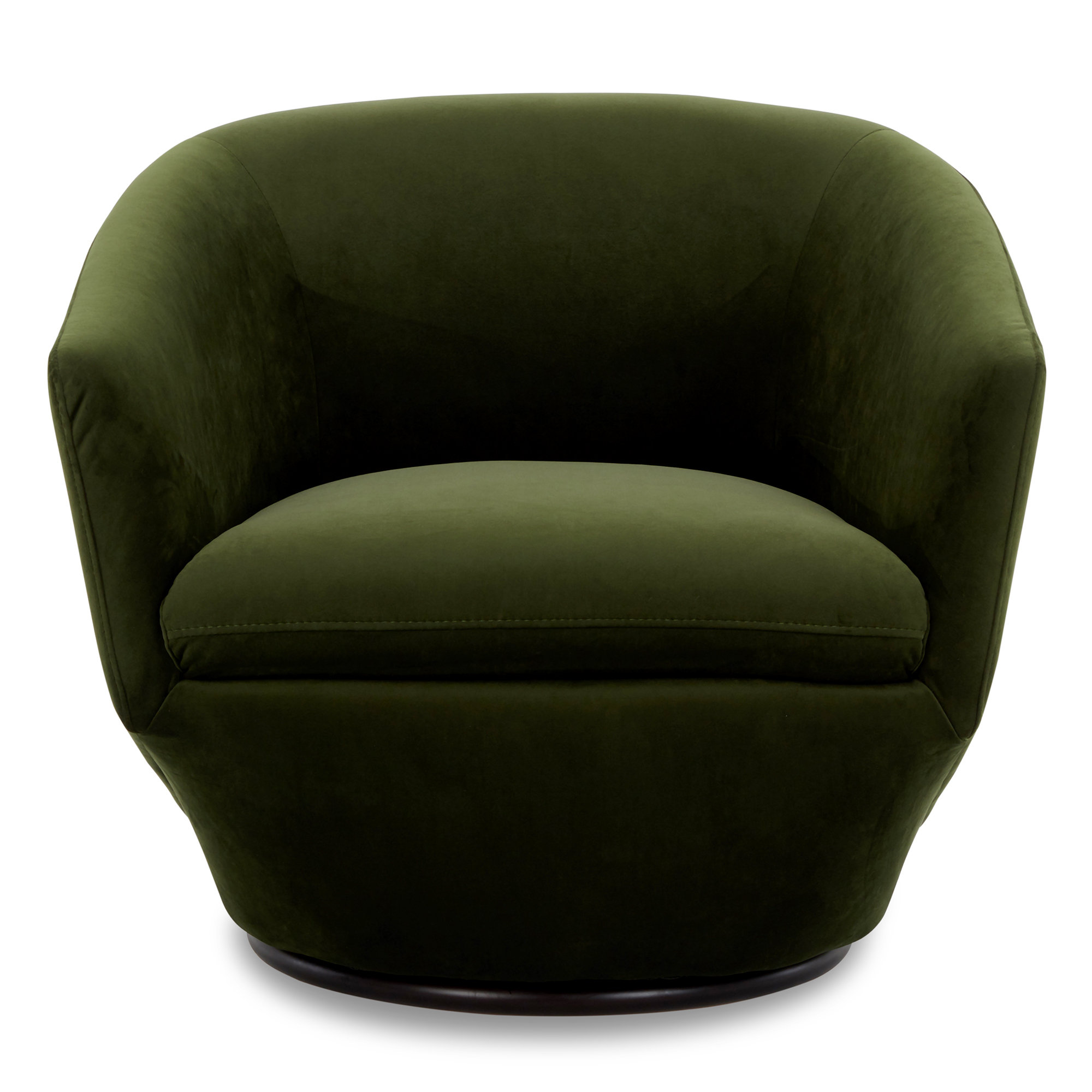 Haddie Upholstered Swivel Barrel Chair Fabric: Olive Polyester Velvet