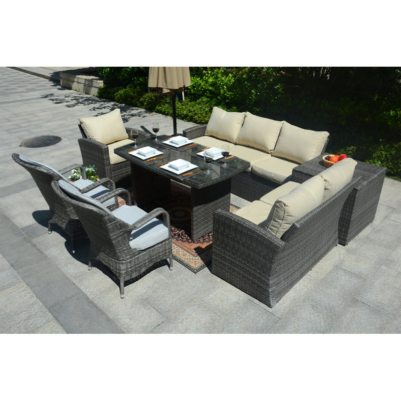 Algird 8 - Person Patio Conversation Set with Cushions