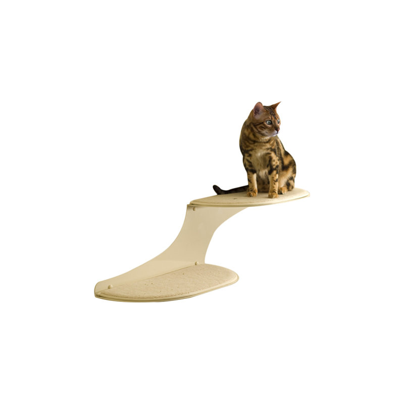 10" Clouds Wall Mounted Cat Perch, Right Facing, Off-White