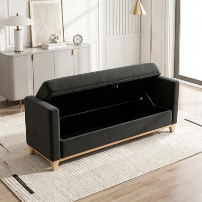 Banc rembourré en bois massif