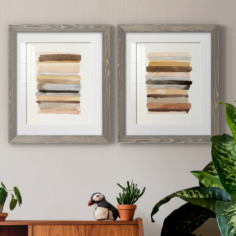 Arid Layers - Toile avec cadre en bois de qualité supérieure prête à être accrochée, H 24 po x l 36 po x P 1,5 po, Blanc