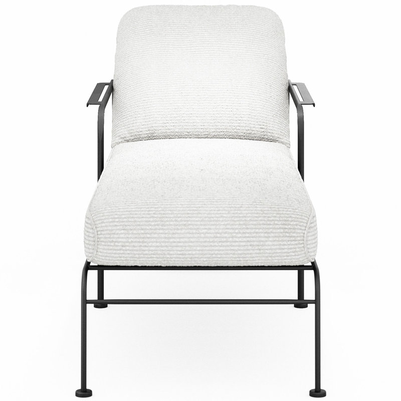 Reed Outdoor Chaise Lounge, Textured Black