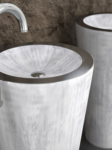 19.7'' L Bathroom Sink, White Silver