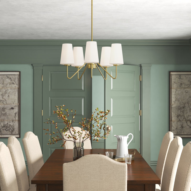 Higginson 5 - Light Chandelier in Brass, Brass