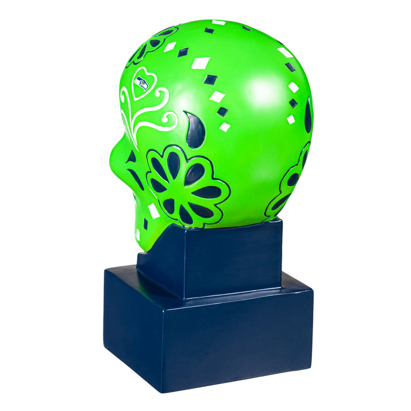 Figurine Sugar Skull, Vert, NFL Seattle Seahawks