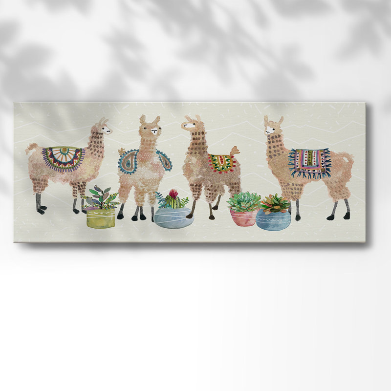 " Llama Party ", 20" H x 50" W x 1.5" D