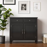 Connaught 40"W Solid Wood 2-Shelf Entryway Storage Cabinet with 2 Storage Drawers