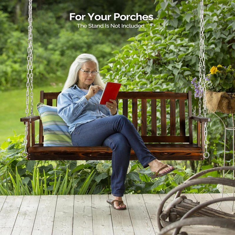 3 Person Porch Swing, Dark Brown