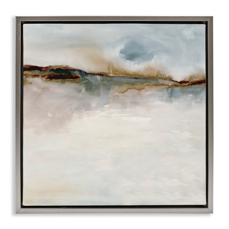 «Neutral & Soft Abstract Palette», art par Jacob Q, H 25 po x l 25 po, Cadre flottant gris lustré
