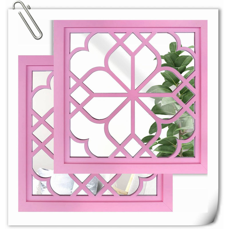 Ensemble de 2 décorations murales, H 1 po x l 12 po x P 12 po, Rose