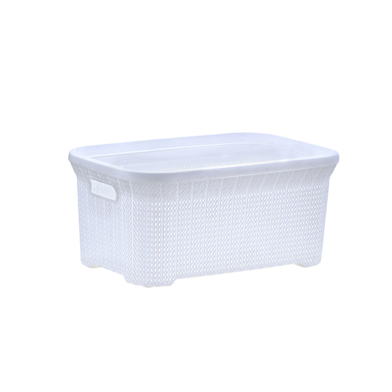 35 L Knit Design Laundry Basket, White