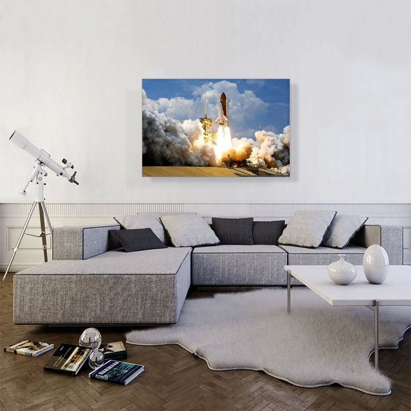 NASA Rocket Blasts off into Outer Space - Reproduction de photo sur toile tendue, H 26 po x l 40 po x P 0,75 po