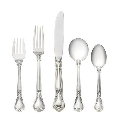 Chantilly 5 Piece Sterling silver Flatware Set, Service for 1
