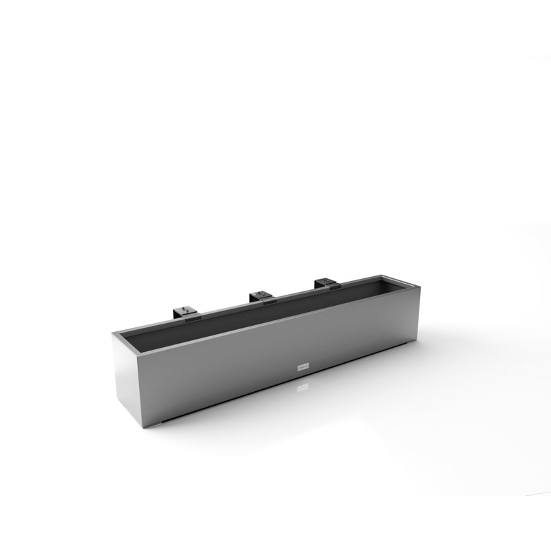Gray Recycled Plastic Railing Window Box Planter