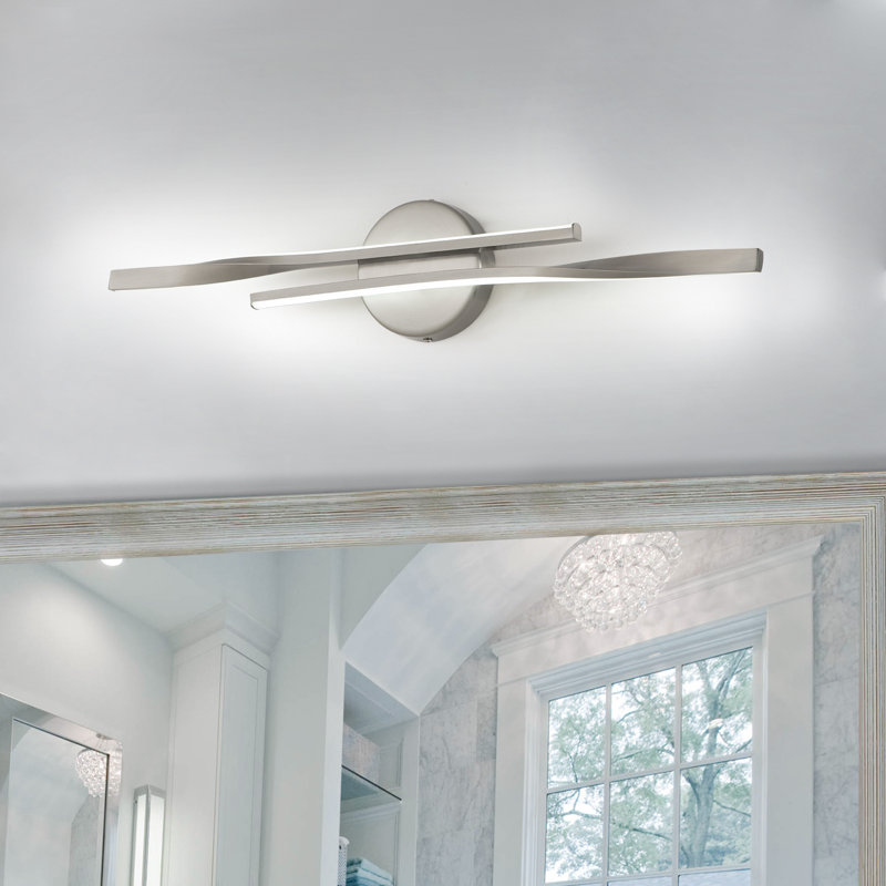 Nickel Dimmable LED Vanity Light with Spiral Design
