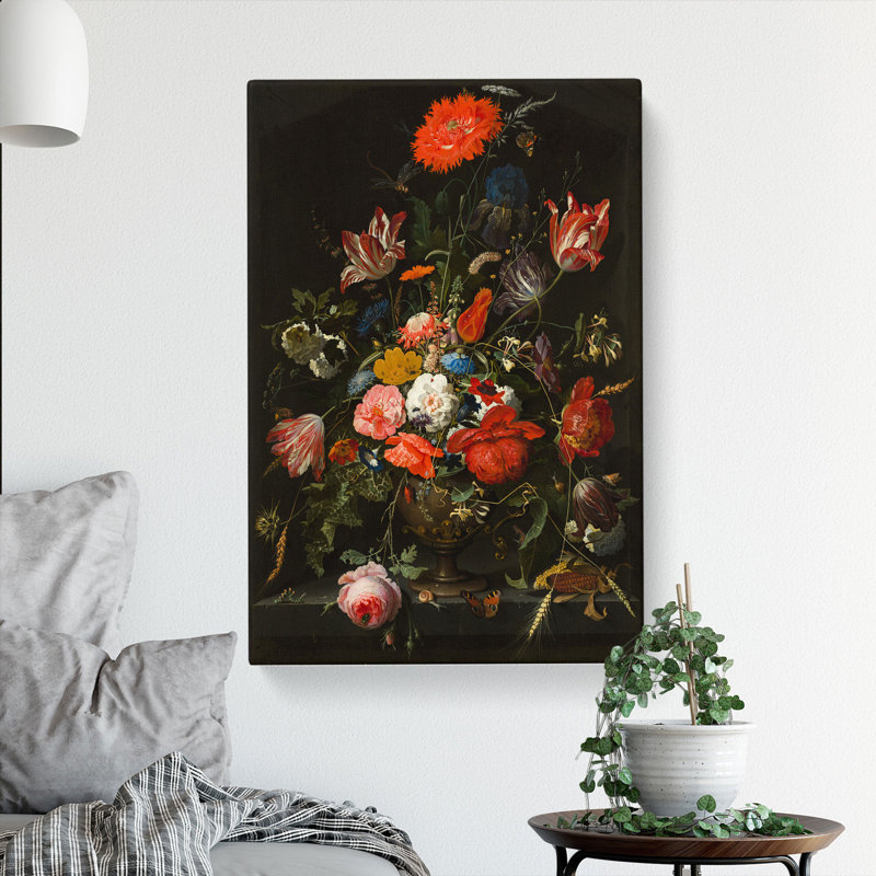 Still Life With Flowers Vol.3 by Abraham Mignon - Wrapped Canvas Painting, 60cm H x 40cm W x 3cm D