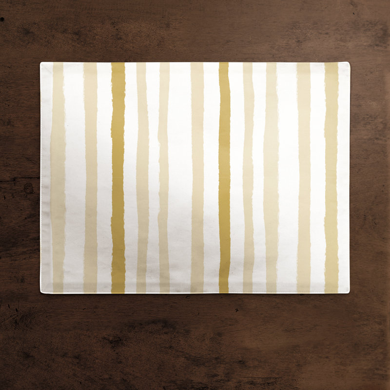 Irinela Poly Twill Striped Rectangle Placemat, Yellow