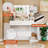 39.4" Wide Makeup Vanity Set With Mirror, Storage Stool & 3 Modes Adjustable Brightness LED Light