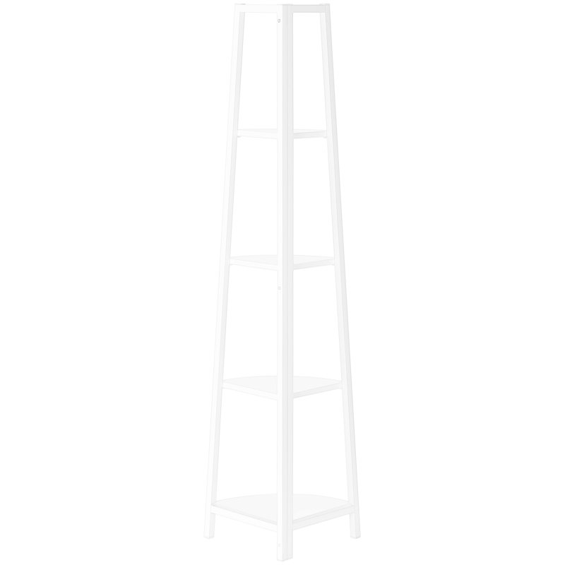 Bibliothèque blanche à 4 niveaux pour le bureau, le salon - Améliore l'espace de coin, l'utilisation et le potentiel de rangement efficace Chambre, bureau à domicile Utiliser l'espace efficacement