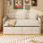 Daybed With Trundle And 2 Storage Drawers, Wooden Sofa Bed With Upholstered Button Tufted Backrest For Living Room, Bedroom, Guest Room-247209025