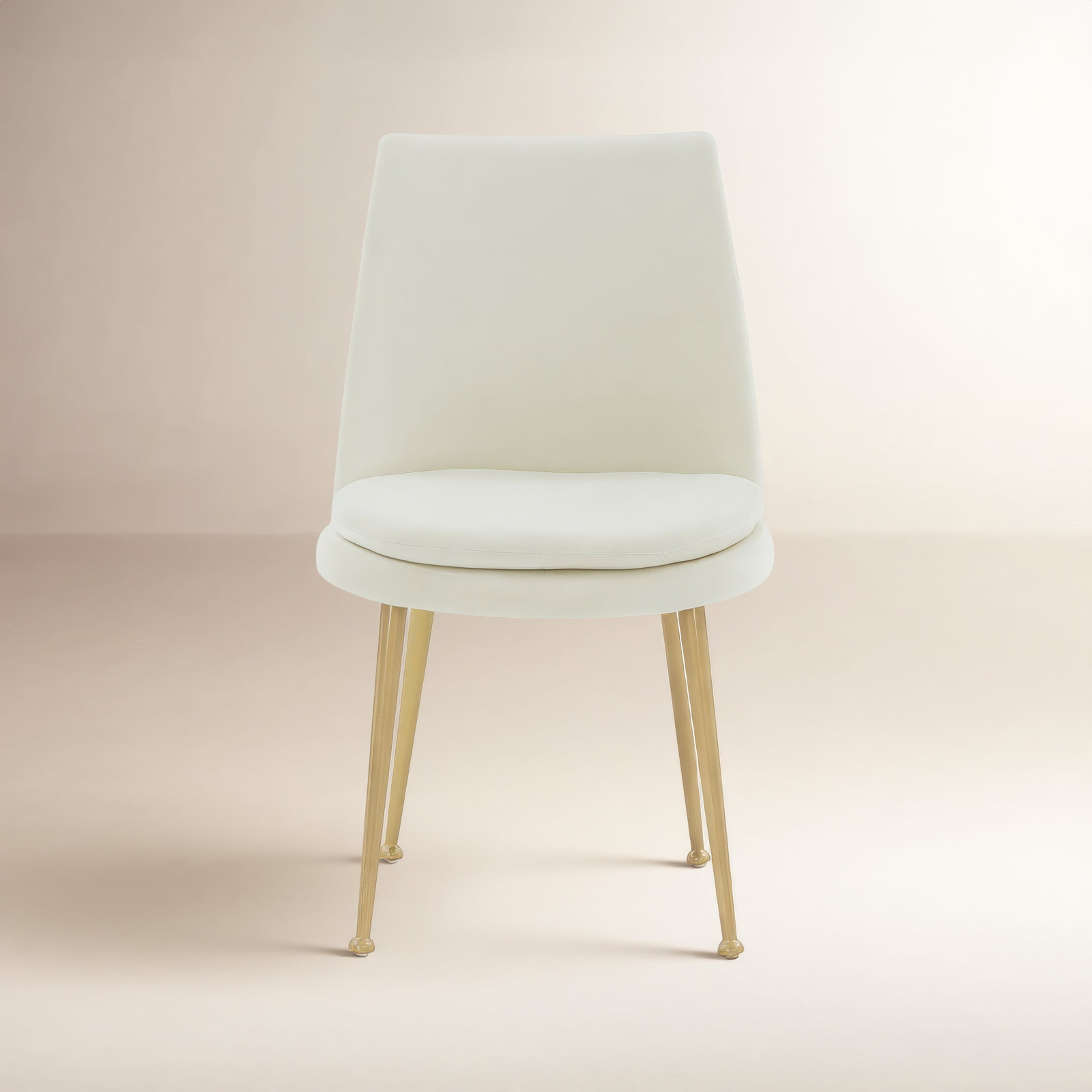 Siena Velvet Side Chair, Cream