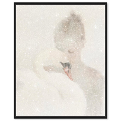 Oliver Gal Love with Goose I Portrait - Diamond Dust Framed Canvas Art