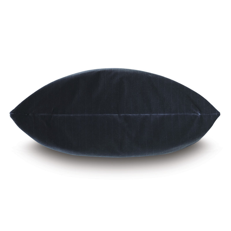 Uma Velvet Square Pillow Cover & Insert, 22"H x 22"W x 5"D, Indigo