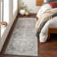 Charcoal Traditional Rug, Bordered Floral Stain Resistant Easy to Clean Rug For Living Room, Dining Room, Bedroom-1869751250
