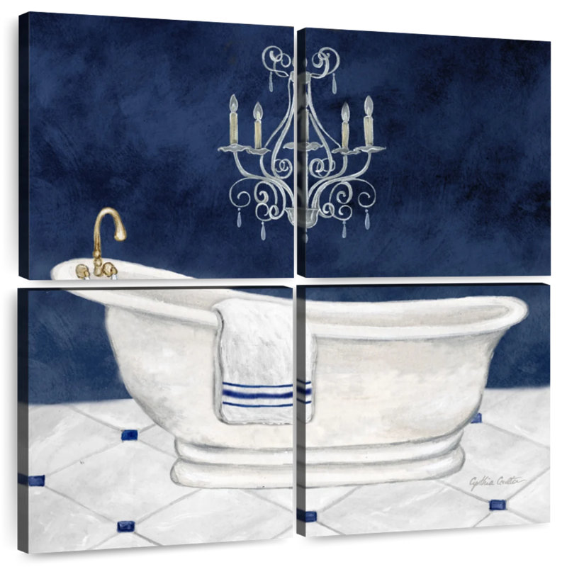 Kerrick Navy Blue Bath I, 32'' H x 32'' W