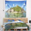 Tapisserie panorama en polyester anse lazio beach seychelles avec accessoires suspendus inclus-28500582