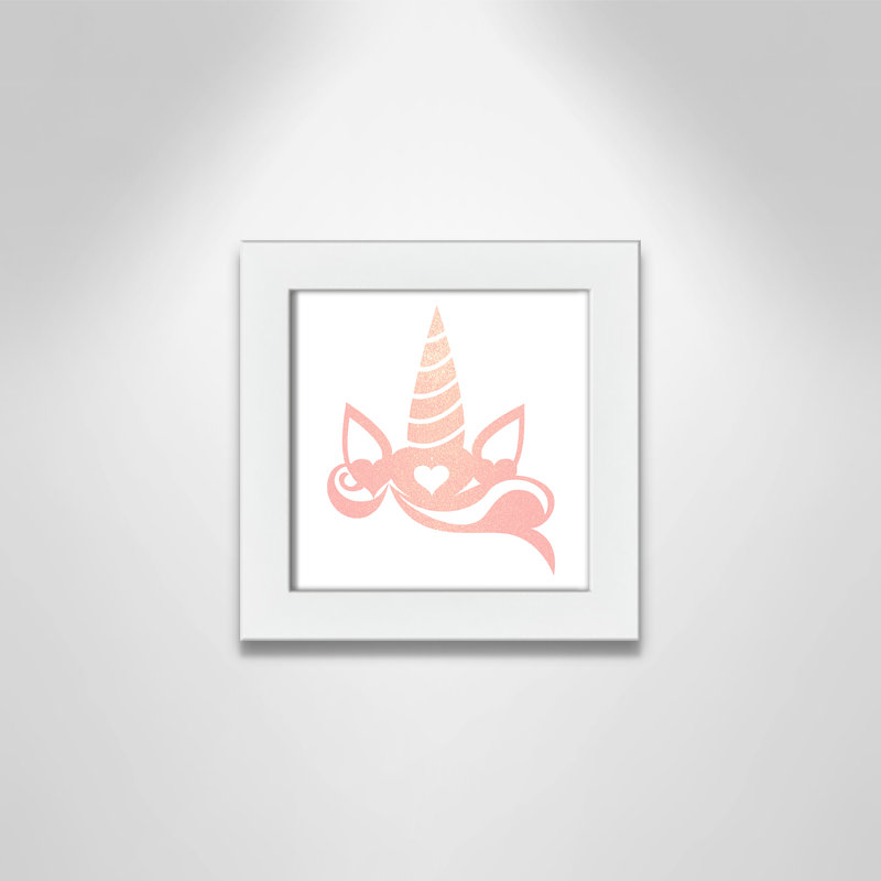 Adhésif décoratif «Be the Unicorn 1» Be a Unicorn, H 8 po x l 8 po x P 0,6 po, Encadré plat blanc