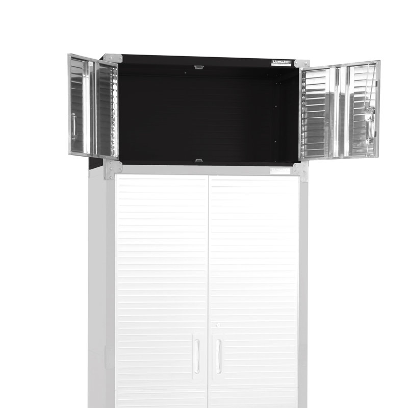 Seville Classics UltraHD Double Door Stacking Top Cabinet, 36" W x 18" D x 18.5" H, Graphite