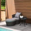 Table d'appoint extérieure en fonte d'aluminium-303504274